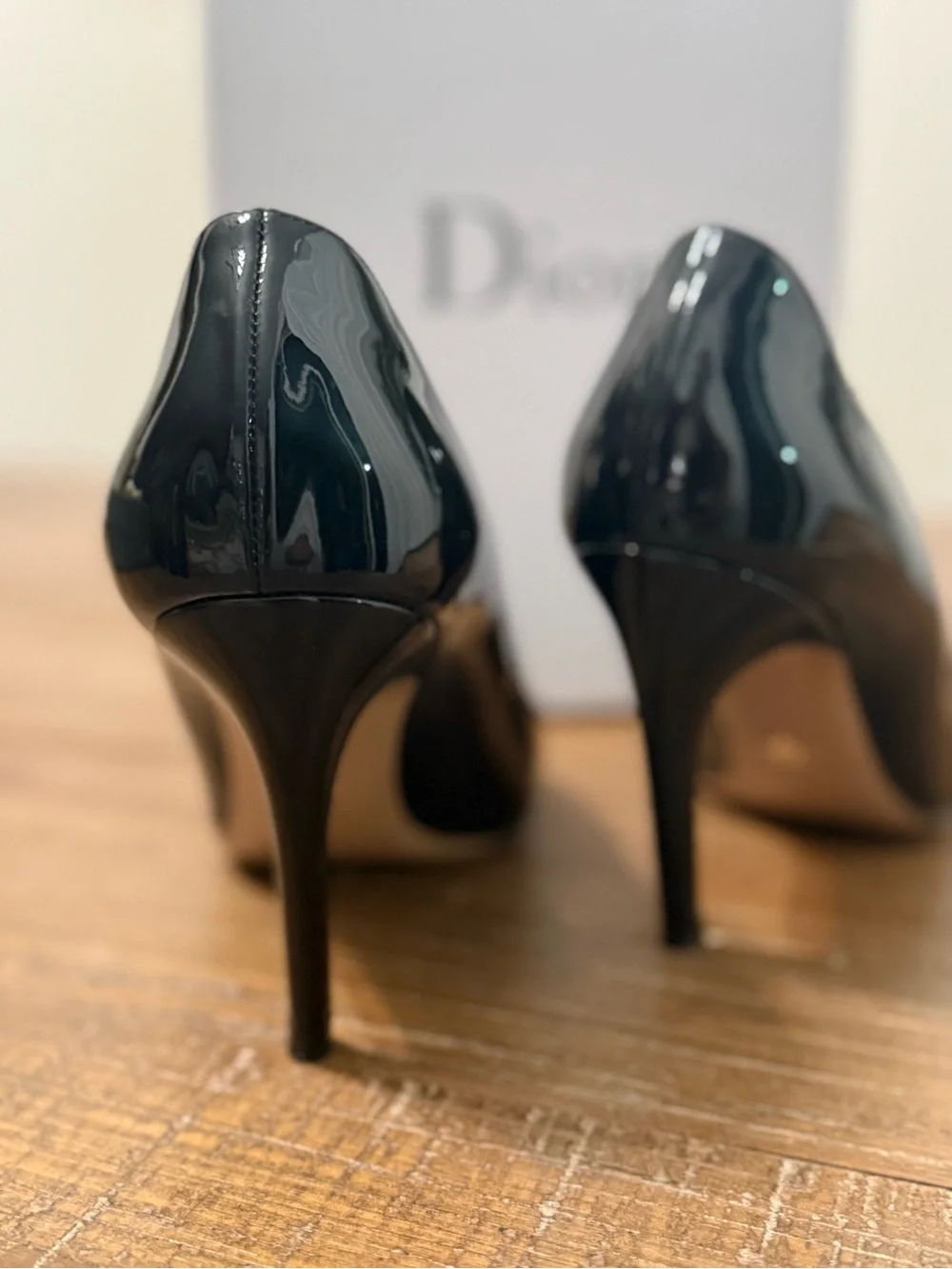 Dior Black Patent Leather Pointed Pumps with Stiletto Heel - Picture 8 of 12